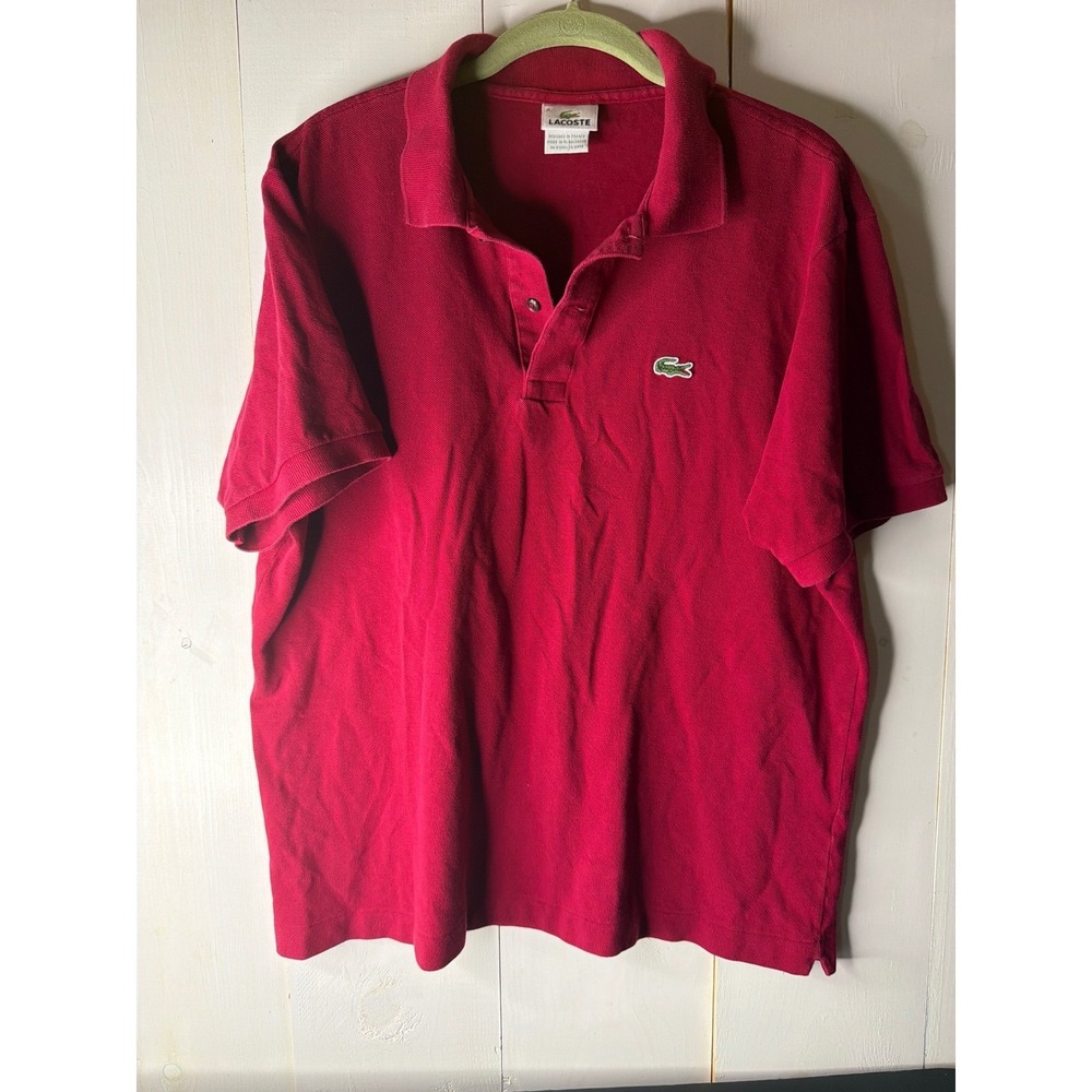 Lacoste Mens Size 6 XL Red Cotton Pique Polo Shirt 5191L
